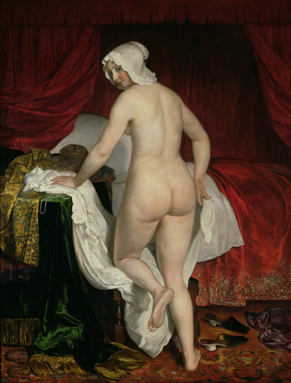 Nuori nainen menee nukkumaan, n. 1650 tekijältä Jacob or Jacques van Loo