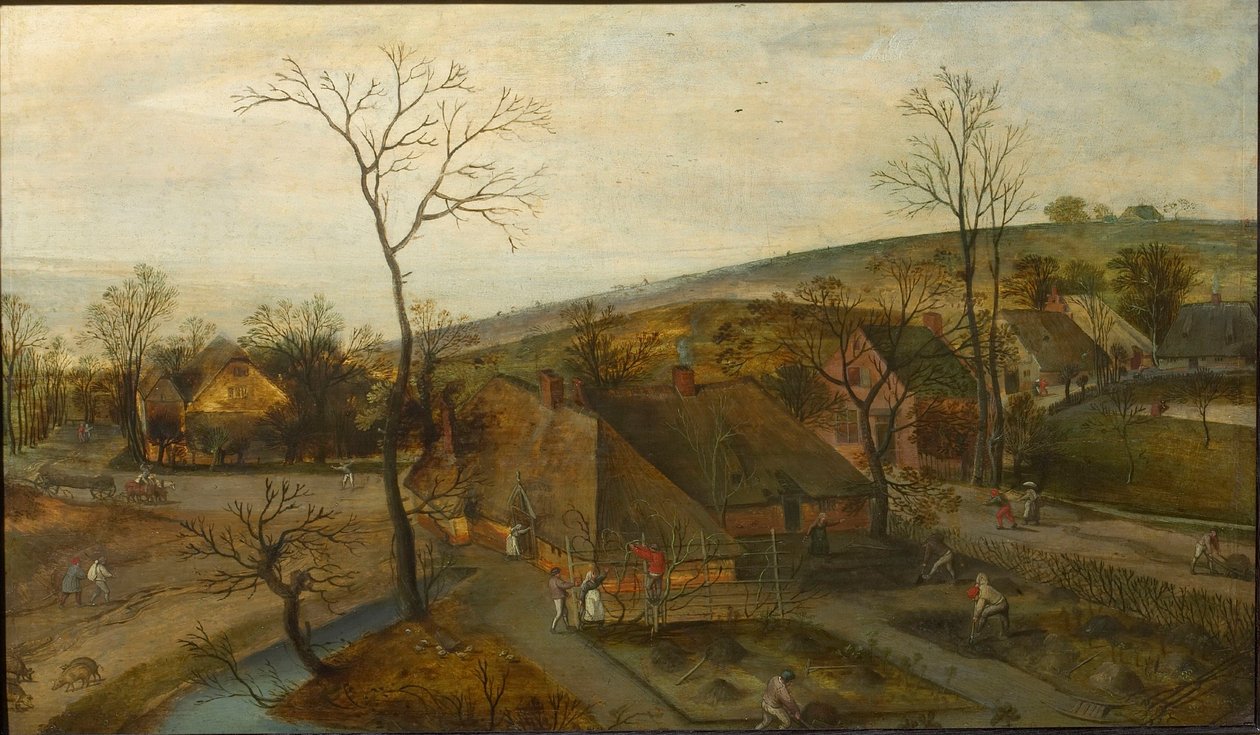 Neljä vuodenaikaa: Kevät, 1577. tekijältä Jacob Grimmer