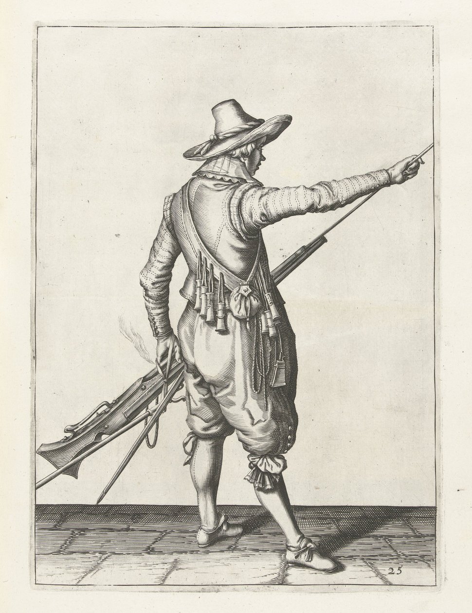 Muskettisoturi irrottaa rambara, n.1600 tekijältä Jacob II de Gheyn