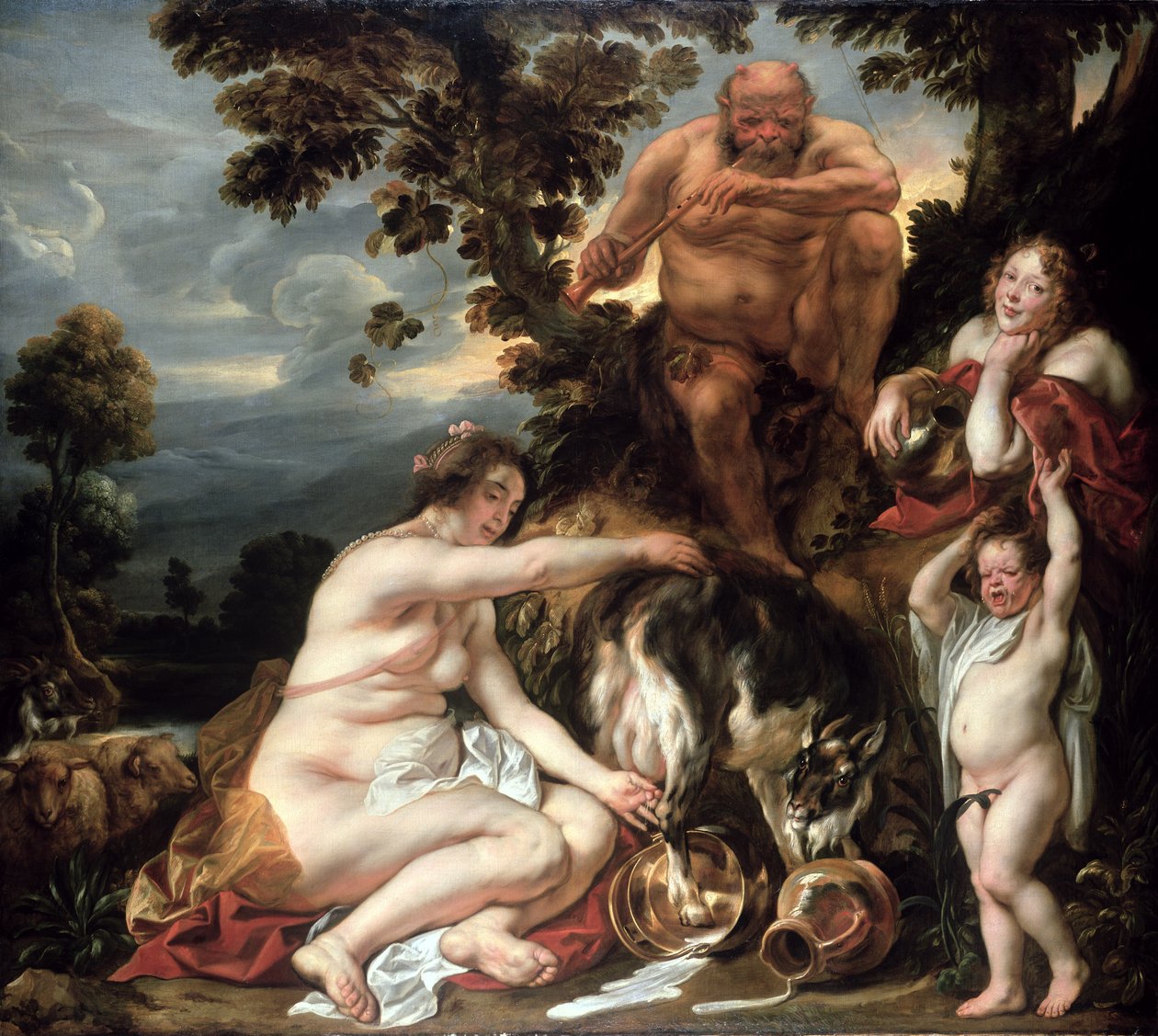 Jupiterin lapsuus, n. 1640-1649 tekijältä Jacob Jordaens