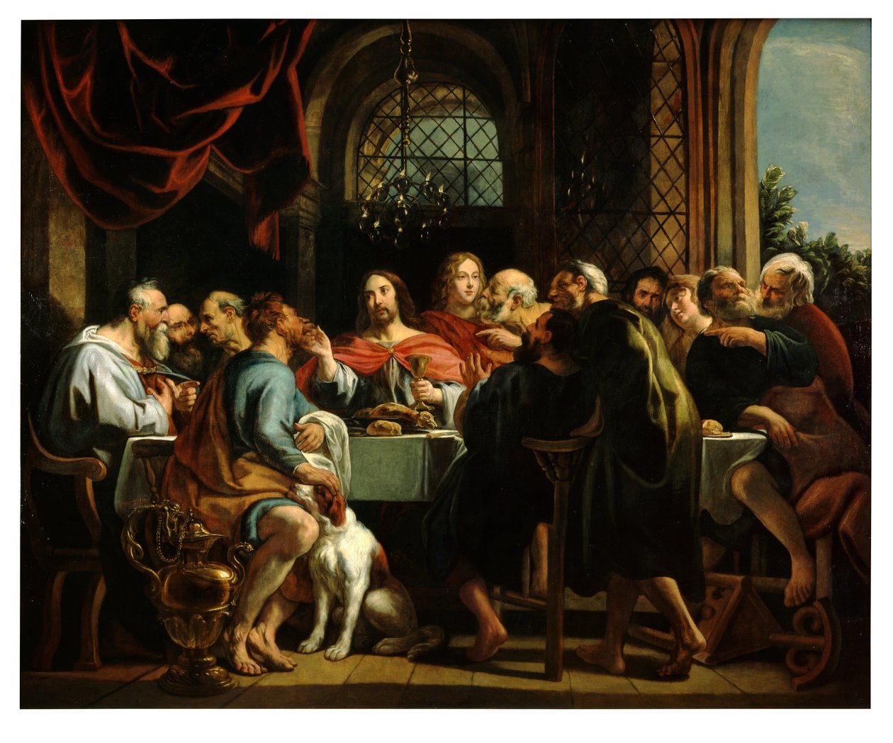 A Última Ceia (óleo sobre tela) finlandês tekijältä Jacob Jordaens