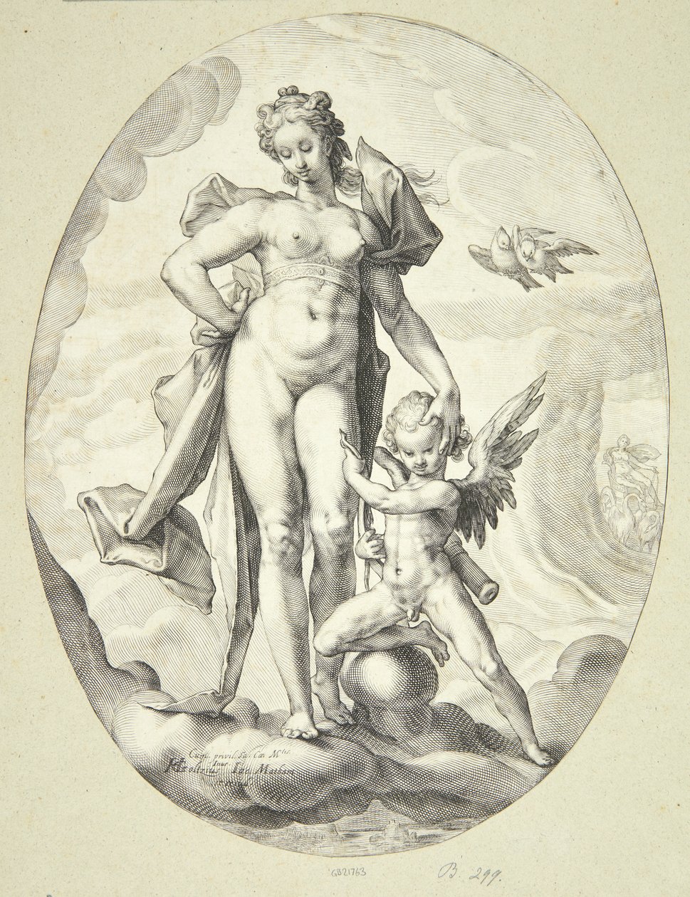Venus ja Cupid tekijältä Jacob Matham