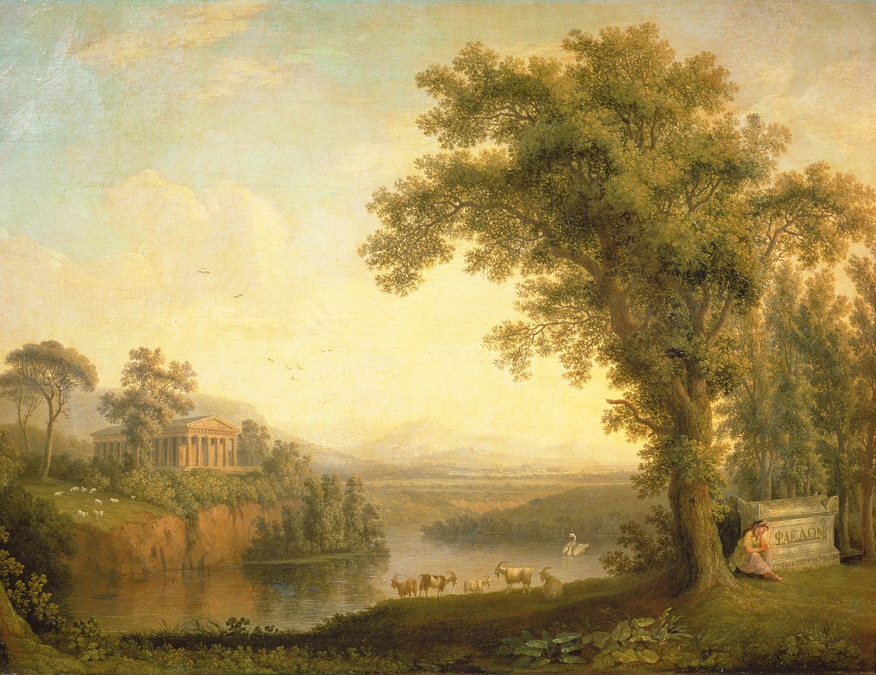 Antiikkimaisema ja Phaetonin hauta, 1785 tekijältä Jacob Philippe Hackert