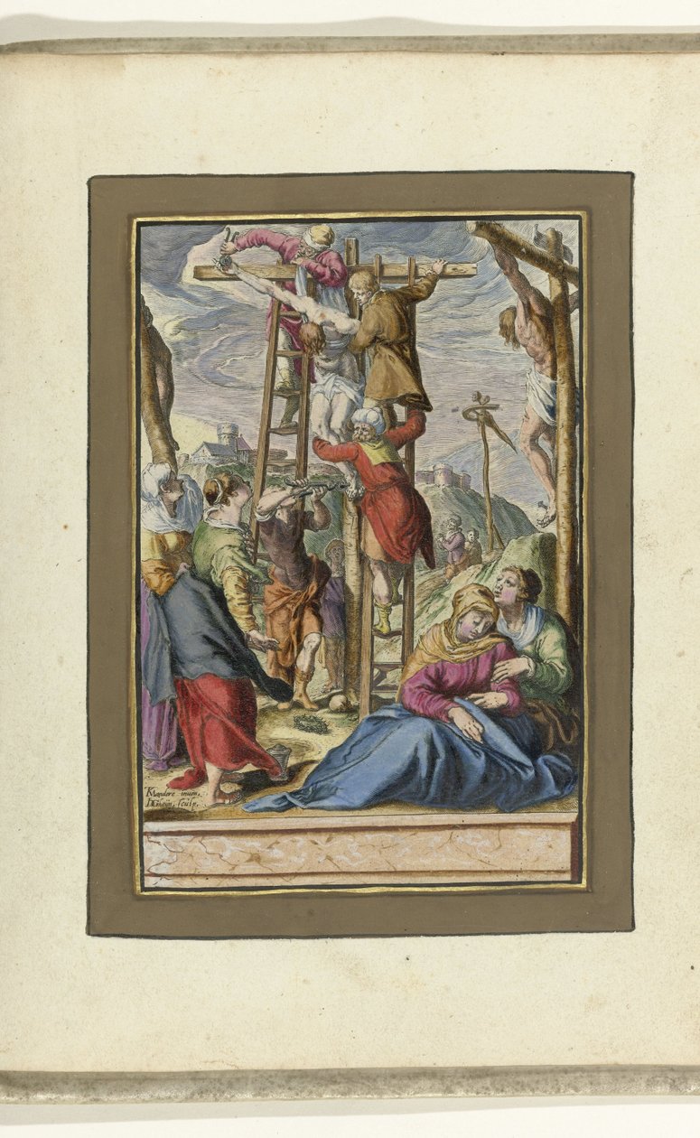 Ristiin ottaminen Passion of Christ (sarjan nimi) tekijältä Jacob de Gheyn (II)