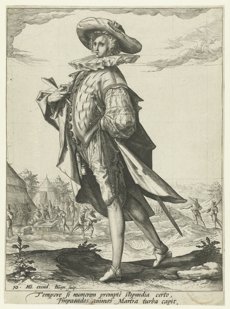 rahastonhoitaja Upseerit ja sotilaat (sarjan nimi) tekijältä Jacob de Gheyn (II)