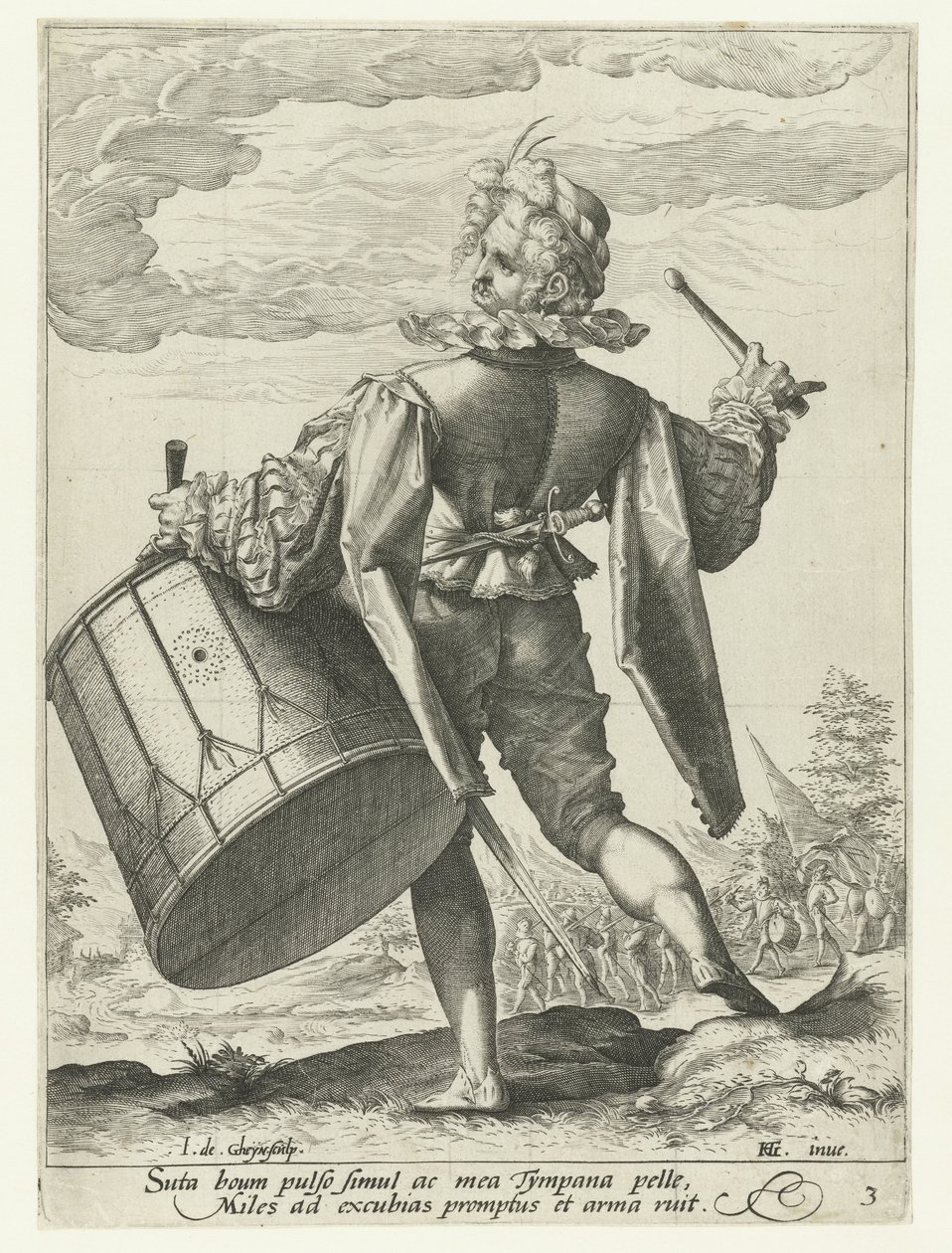 Rumpali Upseerit ja sotilaat (sarjan nimi) tekijältä Jacob de Gheyn (II)