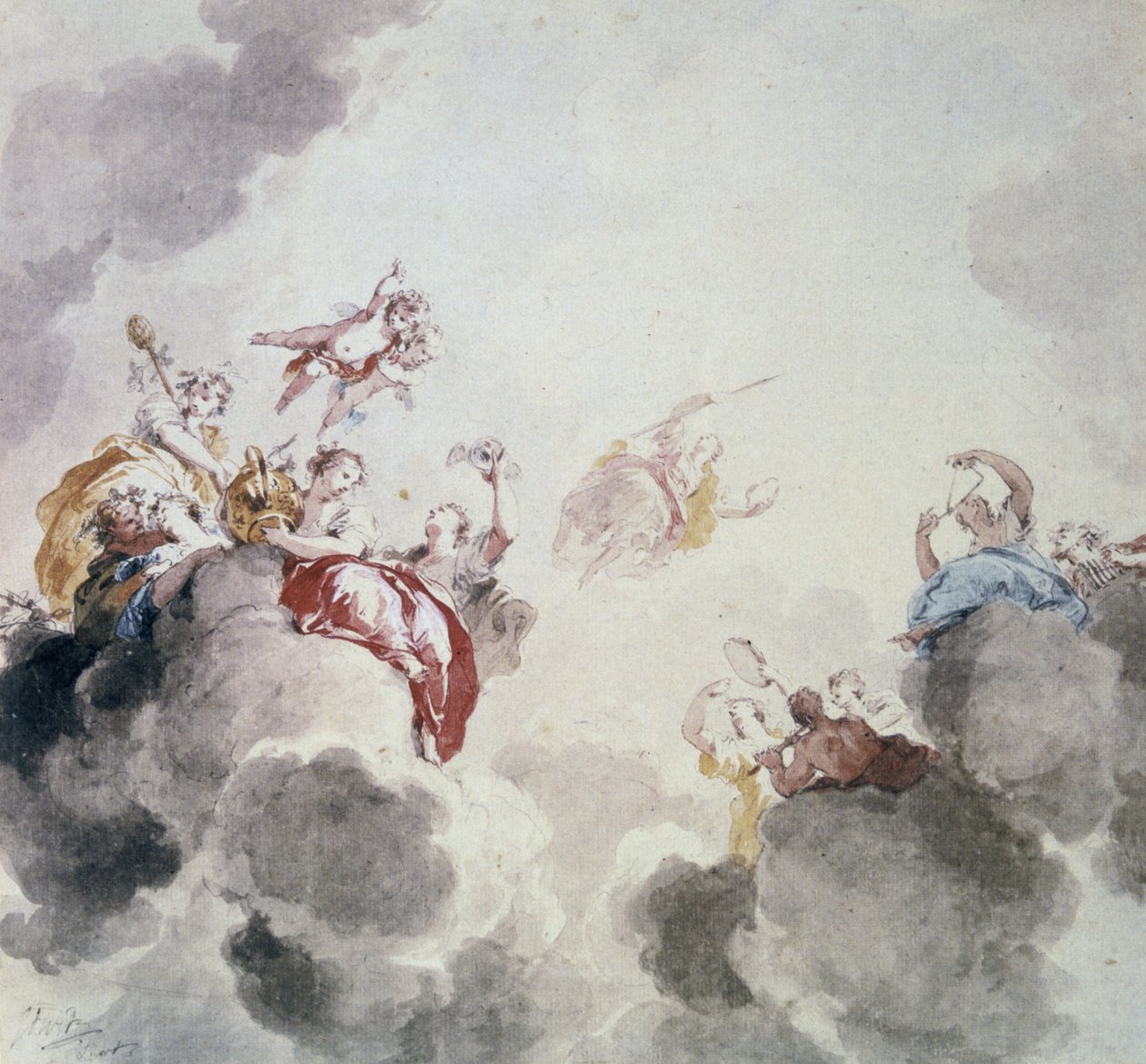 Taivaallinen kohtaus, 1700-luku. tekijältä Jacob de Wit