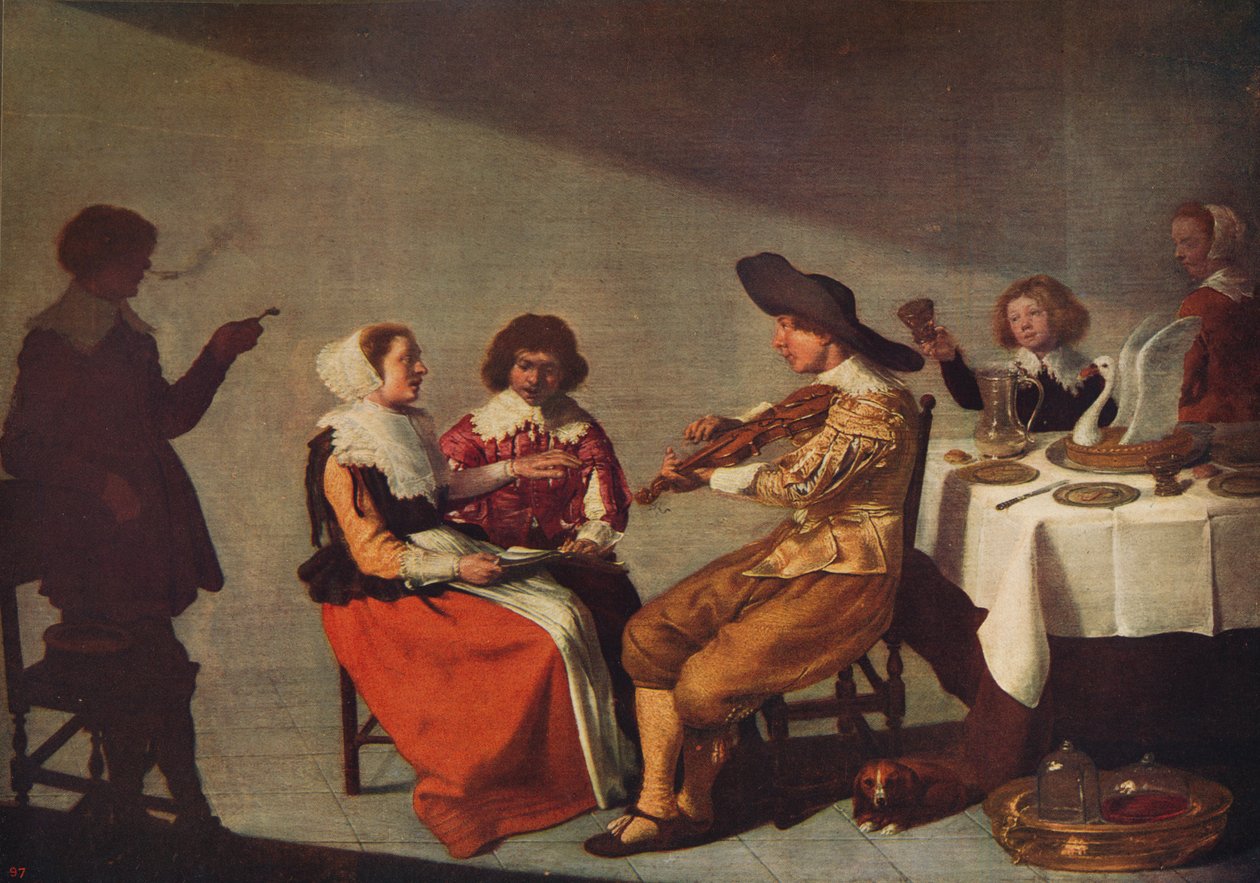 Musikaalijuhla, 1631, c1915 tekijältä Jacob van Velsen