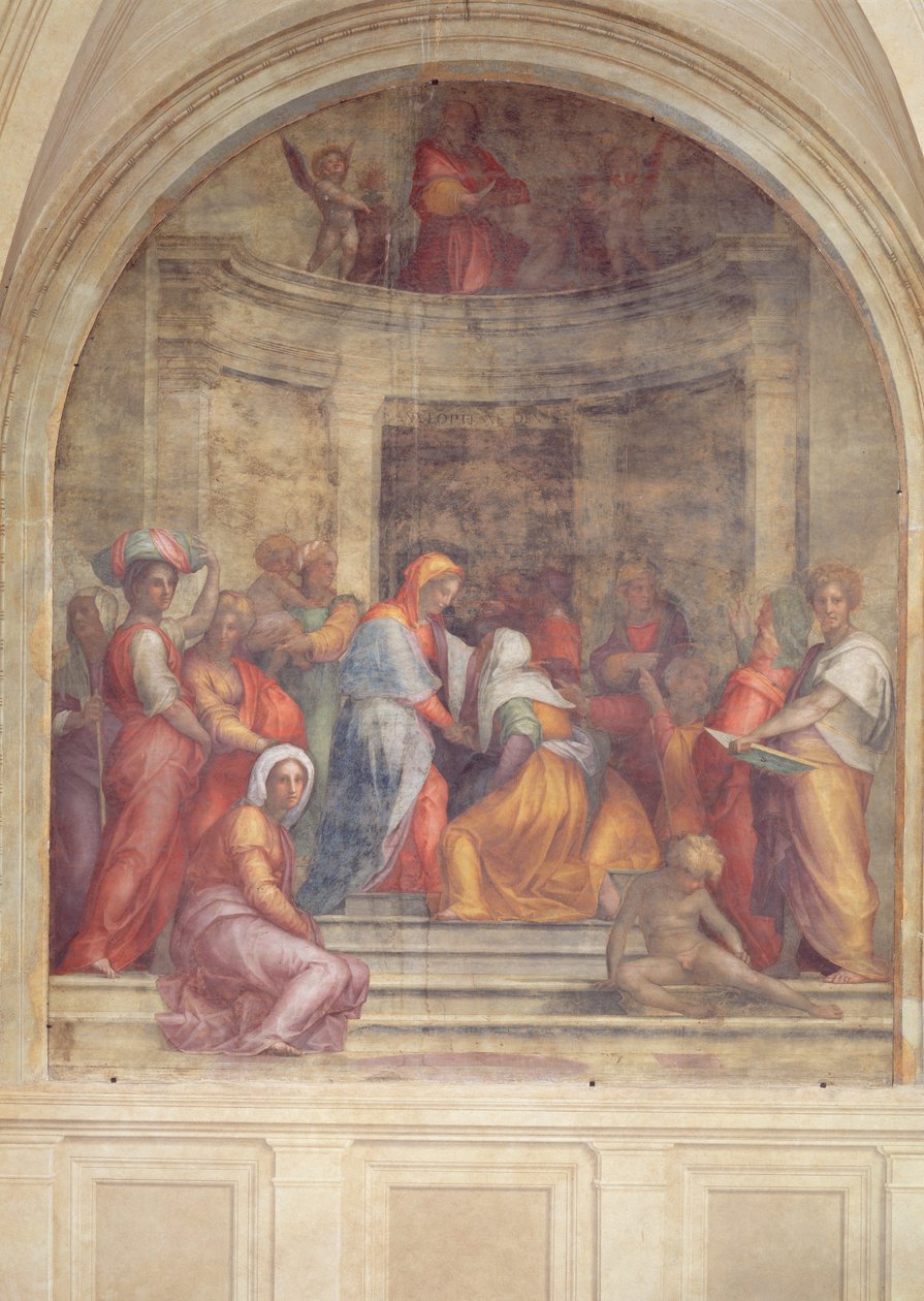 Vierailu luostarista, 1516 tekijältä Jacopo Pontormo