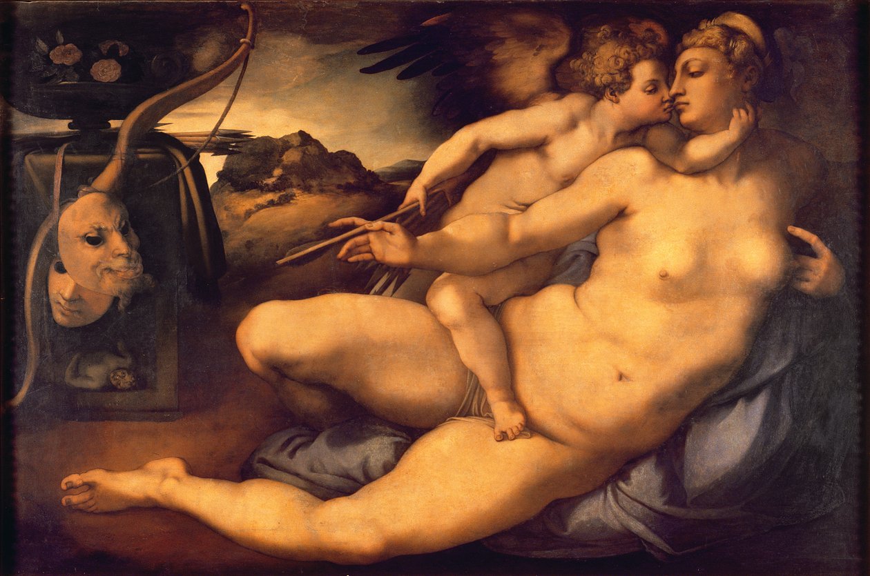 Venus ja Amor, 1533 tekijältä Jacopo Pontormo
