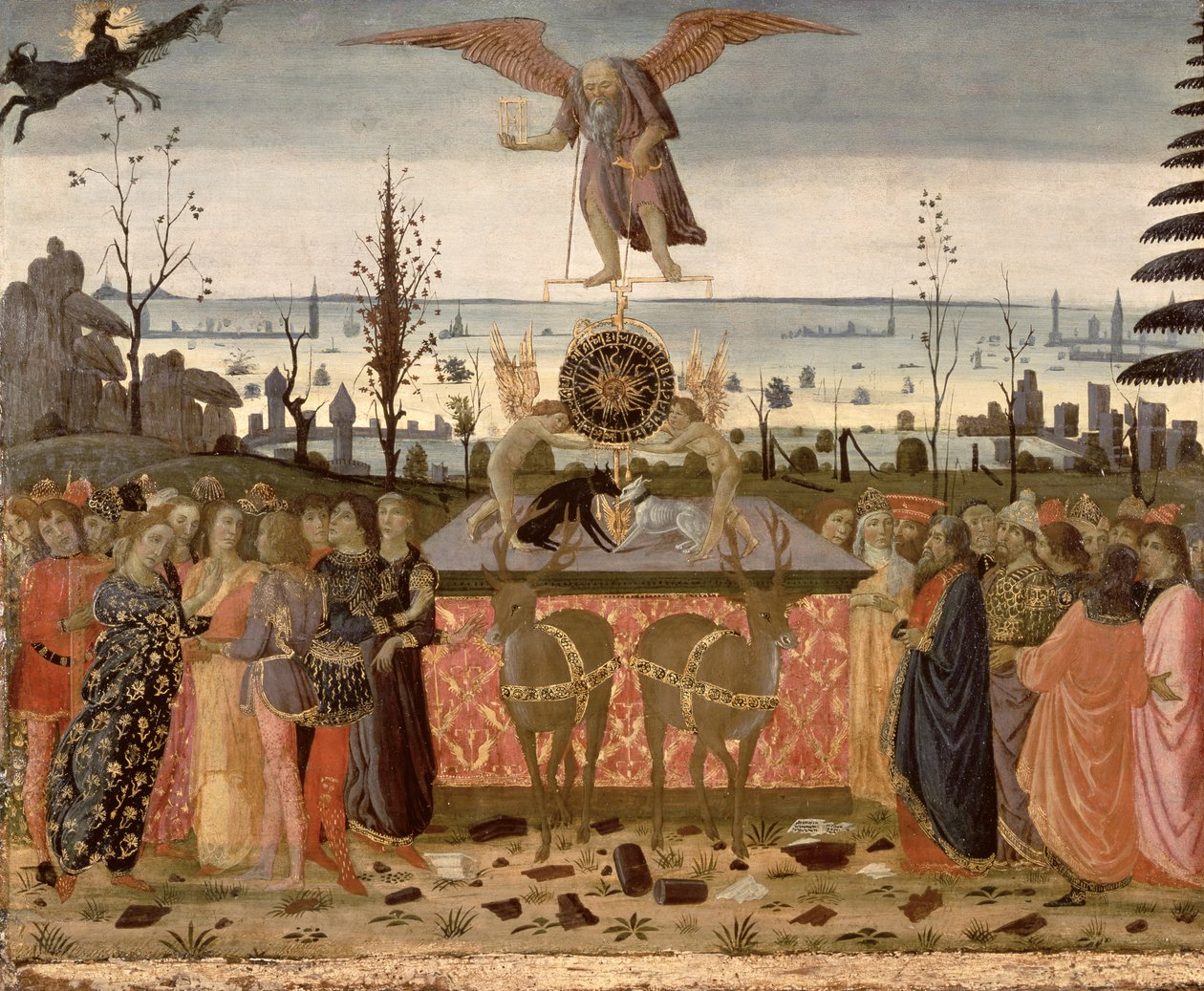 Triumph of Time, inspiraationa Petrarchin "Triumphs" (1304-74) tekijältä Jacopo del Sellaio