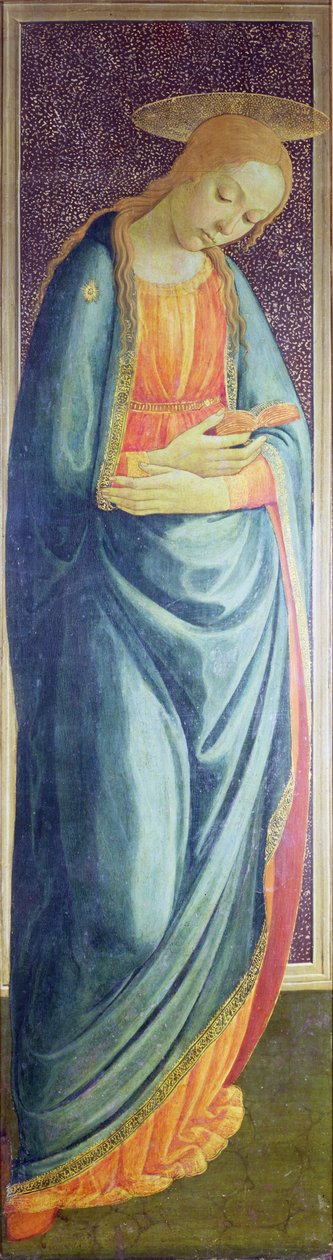Neitsyt Maria, 1473 (jumalan ilmestyksen diptyykin oikea siipi) (paneeli) tekijältä Jacopo del Sellaio