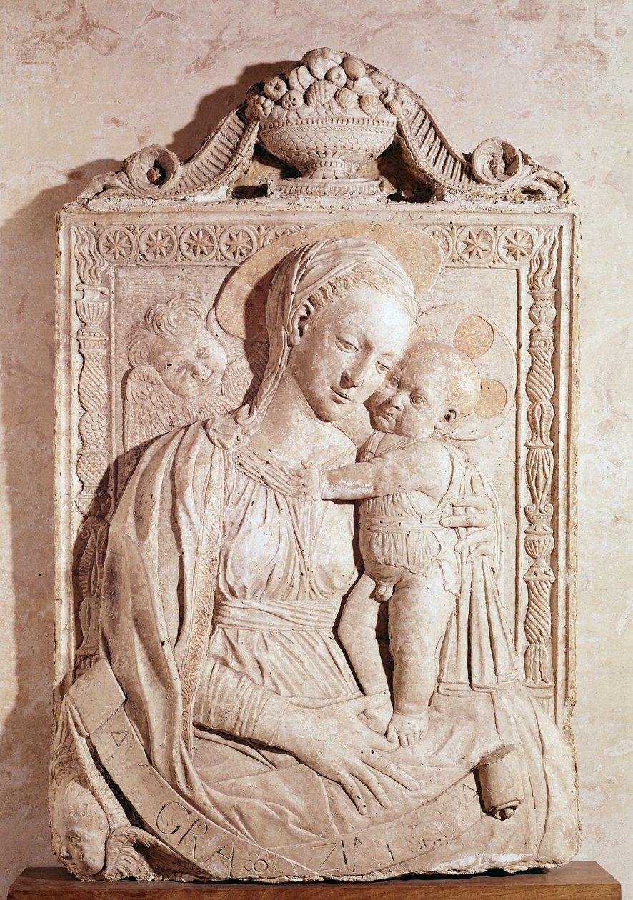 Neitsyt ja lapsi (marmori) tekijältä Jacopo della Quercia