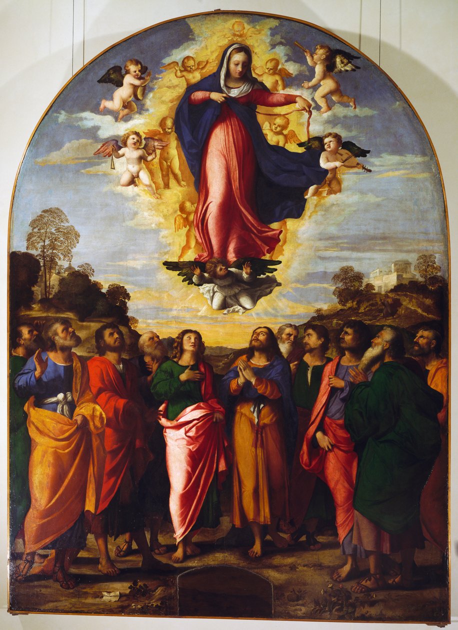 Neitsyt taivaaseenastuminen tekijältä Jacopo (c.1480 1528) Palma