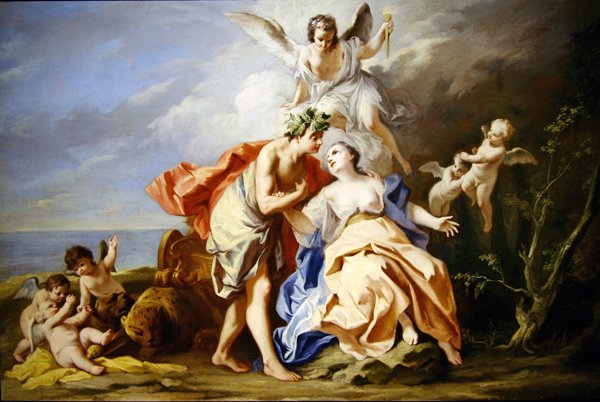 Bacchus ja Ariadne (öljy kankaalle) tekijältä Jacopo Amigoni