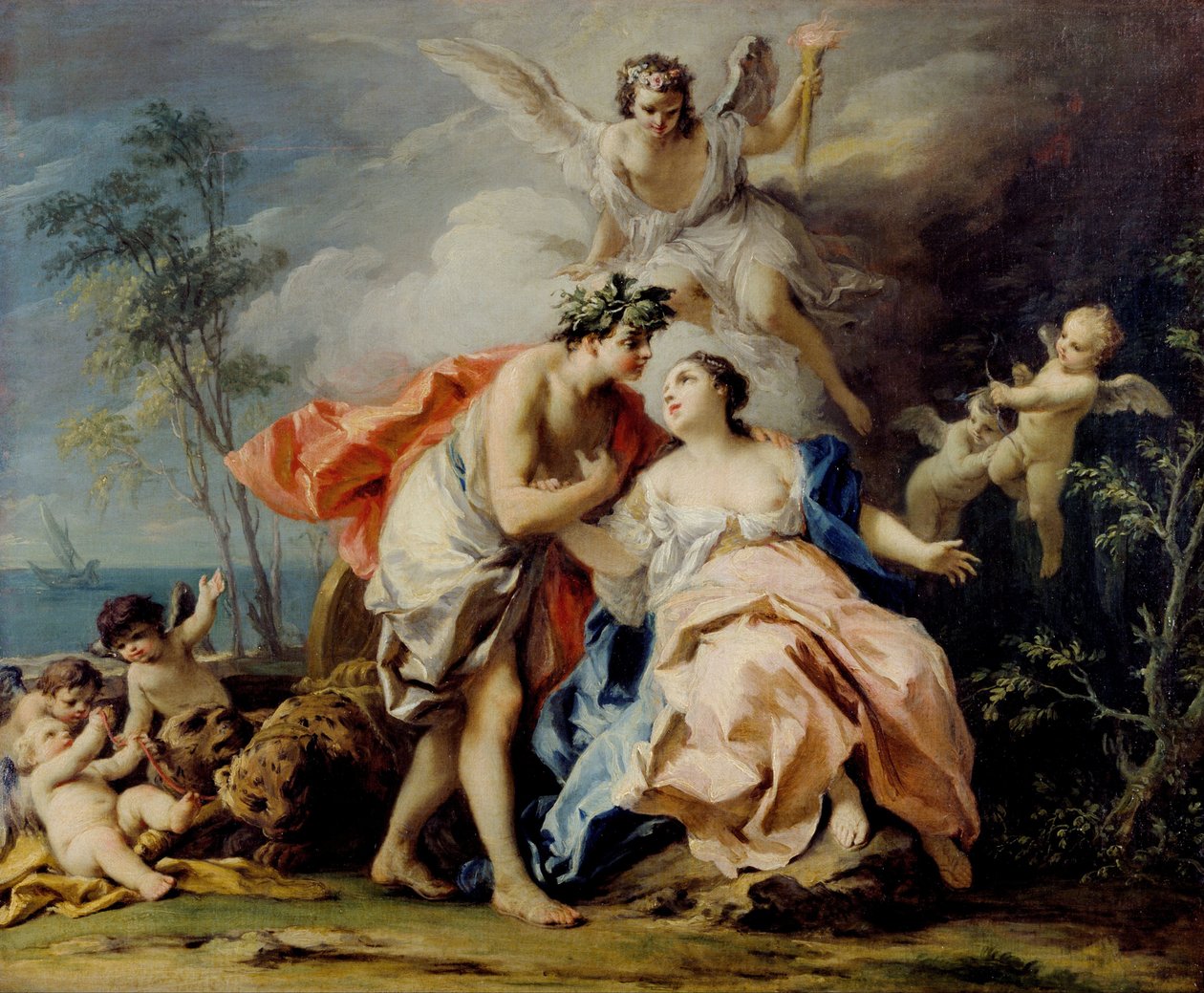 Bacchus ja Ariadne tekijältä Jacopo Amigoni