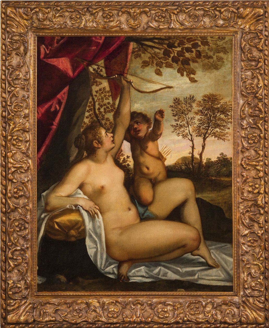 Venus aseistariisuva Cupid. tekijältä Jacopo Palma il Giovane the Younger