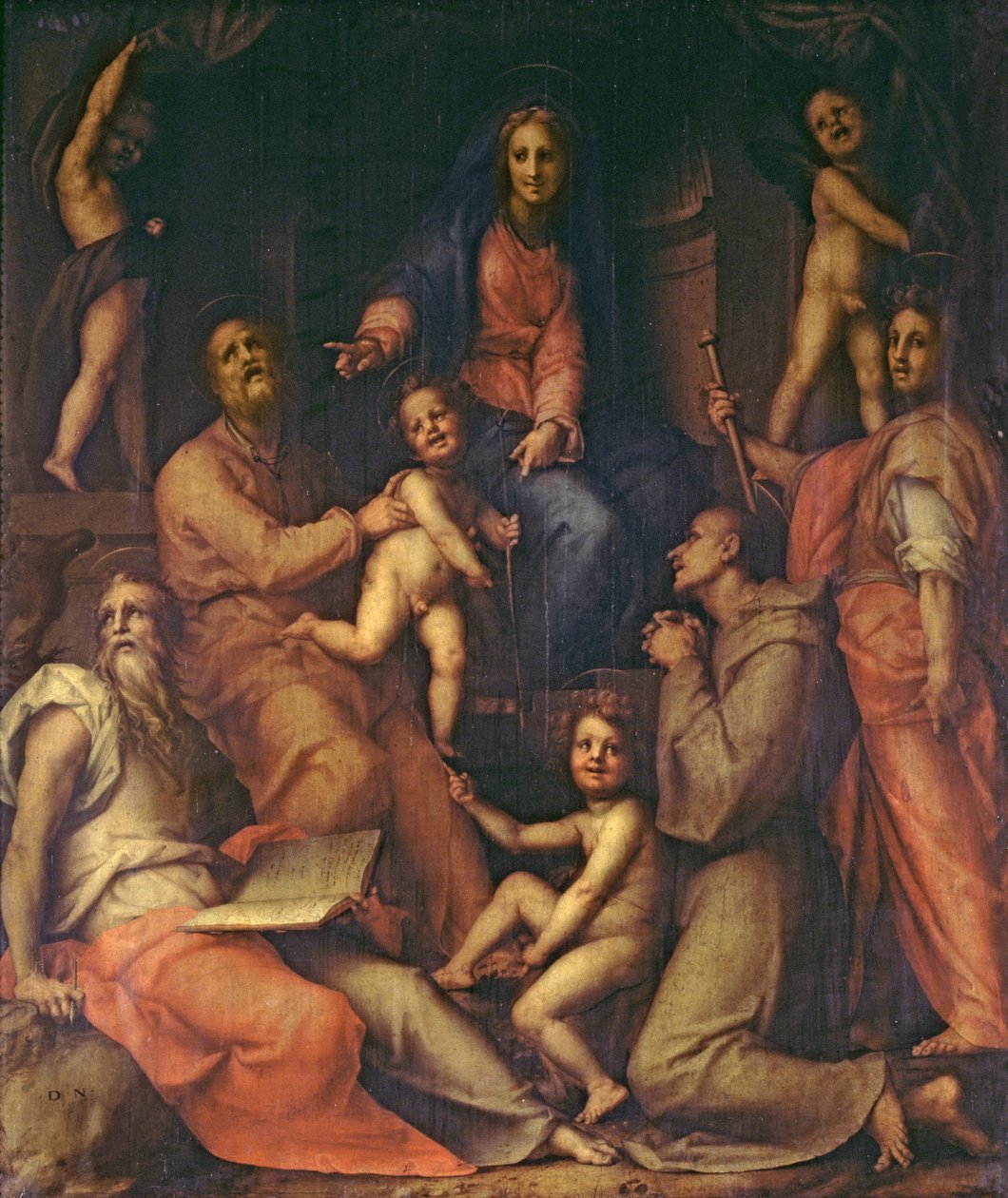 Pyhä perhe ja pyhimykset tekijältä Jacopo Pontormo