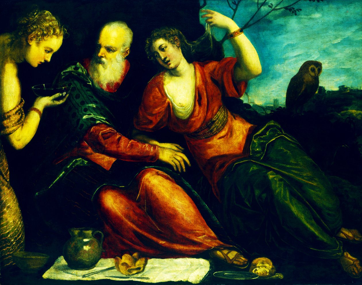 Loot ja hänen tyttärensä tekijältä Jacopo Robusti Tintoretto