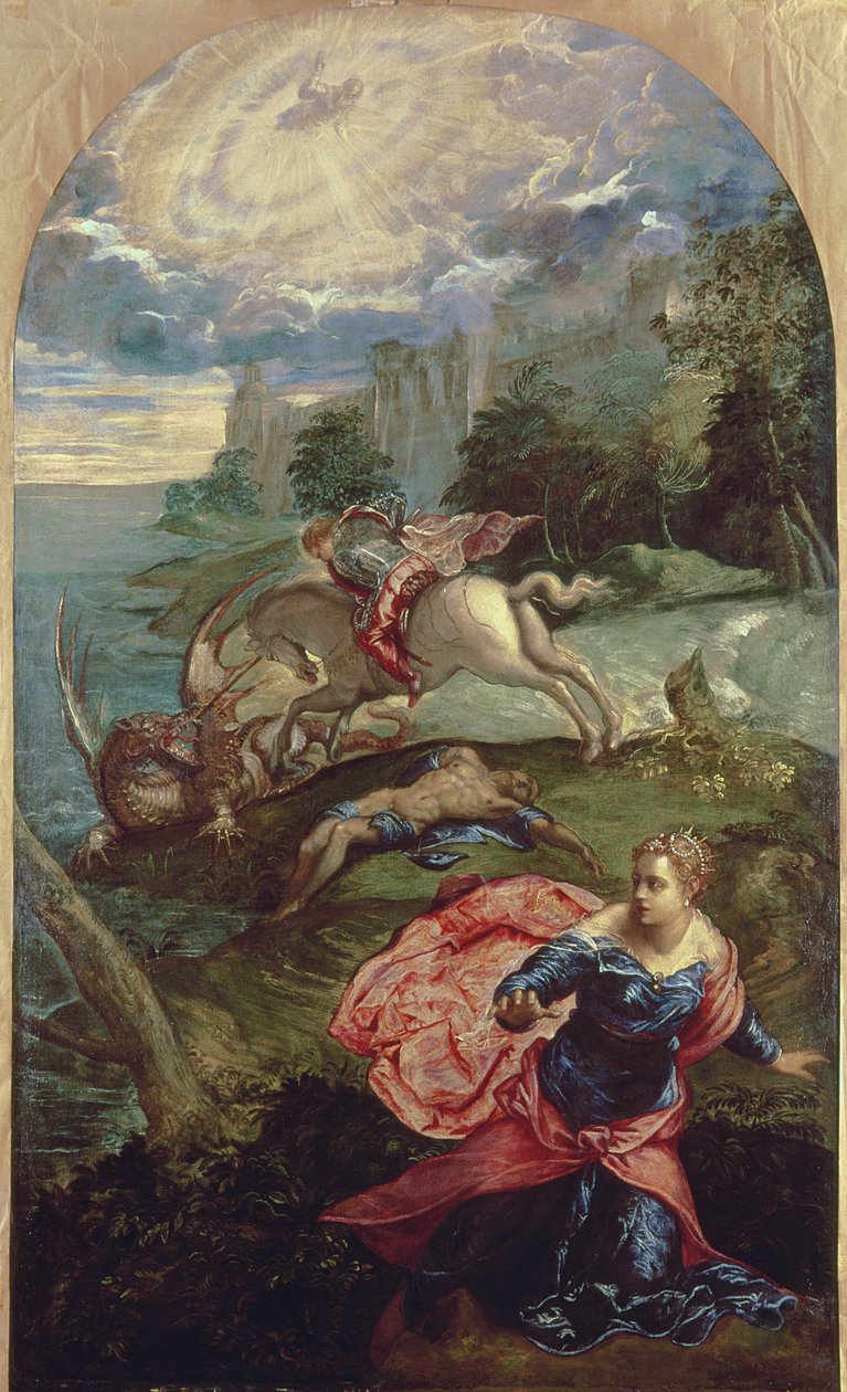 St. George and the Dragon tekijältä Jacopo Robusti Tintoretto