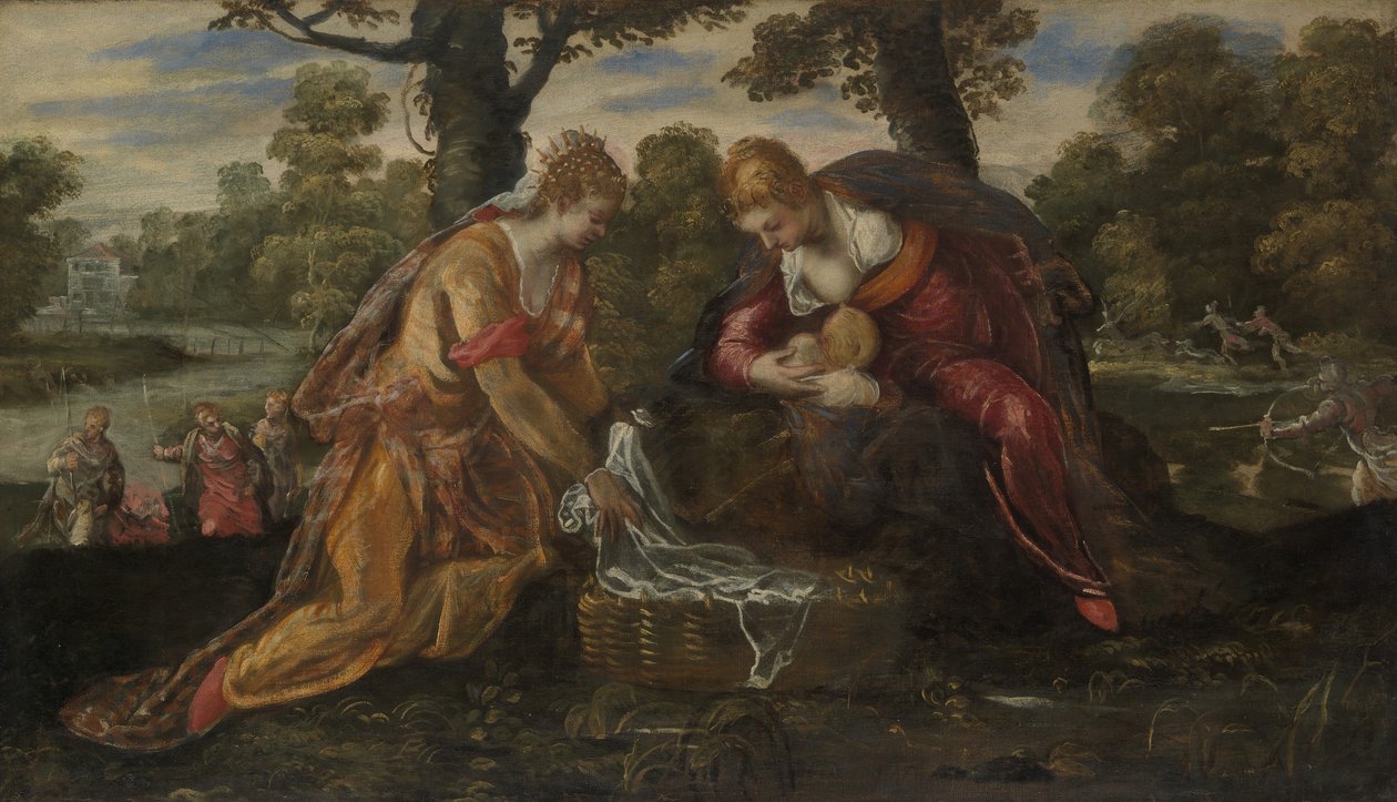 Mooseksen löytö, 1560-luku. tekijältä Jacopo Robusti Tintoretto