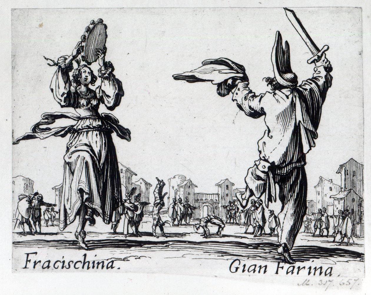 Balli de Sfessania, n. 1622 tekijältä Jacques Callot