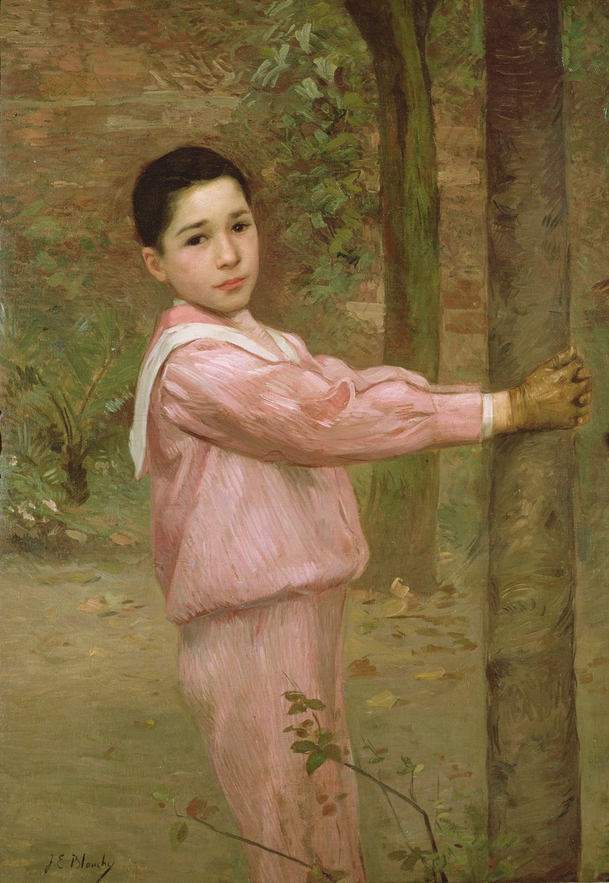 Muotokuva pojasta vaaleanpunaisessa merimiespuvussa tekijältä Jacques Emile Blanche