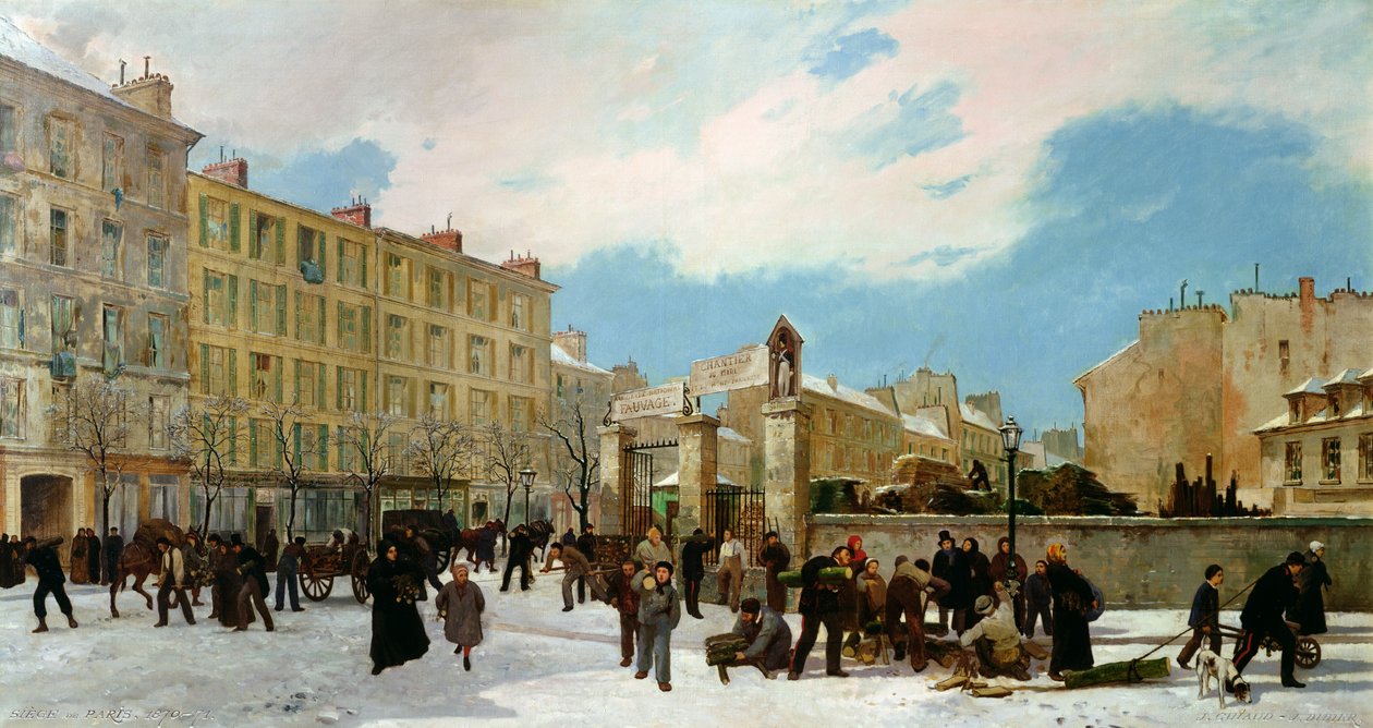 Pariisin piiritys. Polttopuiden piha, Boulevard de Montparnasse, tammikuu 1871 tekijältä Jacques Guiaud
