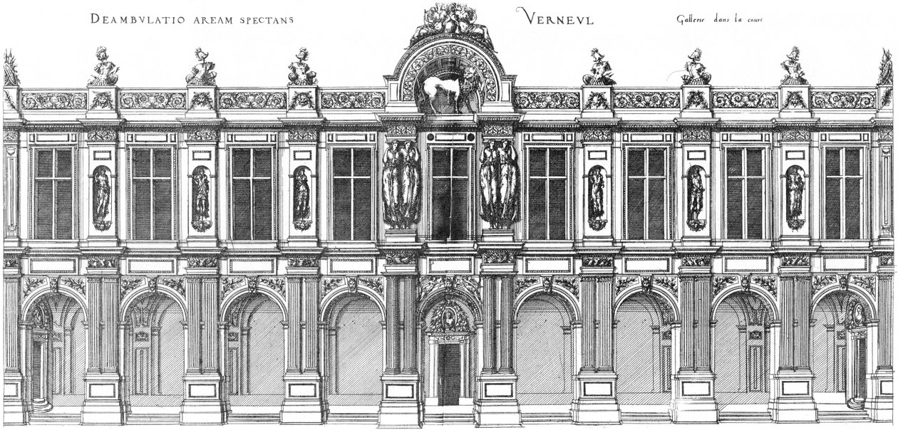 Jacques I Androuet du Cerceaun kaiverrus Le premier volume des plus excellents Bastiments de France tekijältä Jacques I Androuet du Cerceau