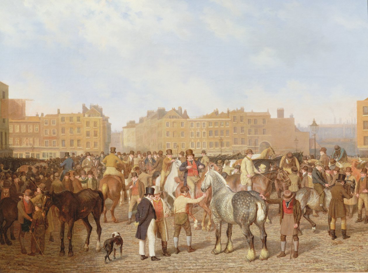 Old Smithfield Market, Lontoo, 1824 tekijältä Jacques Laurent Agasse