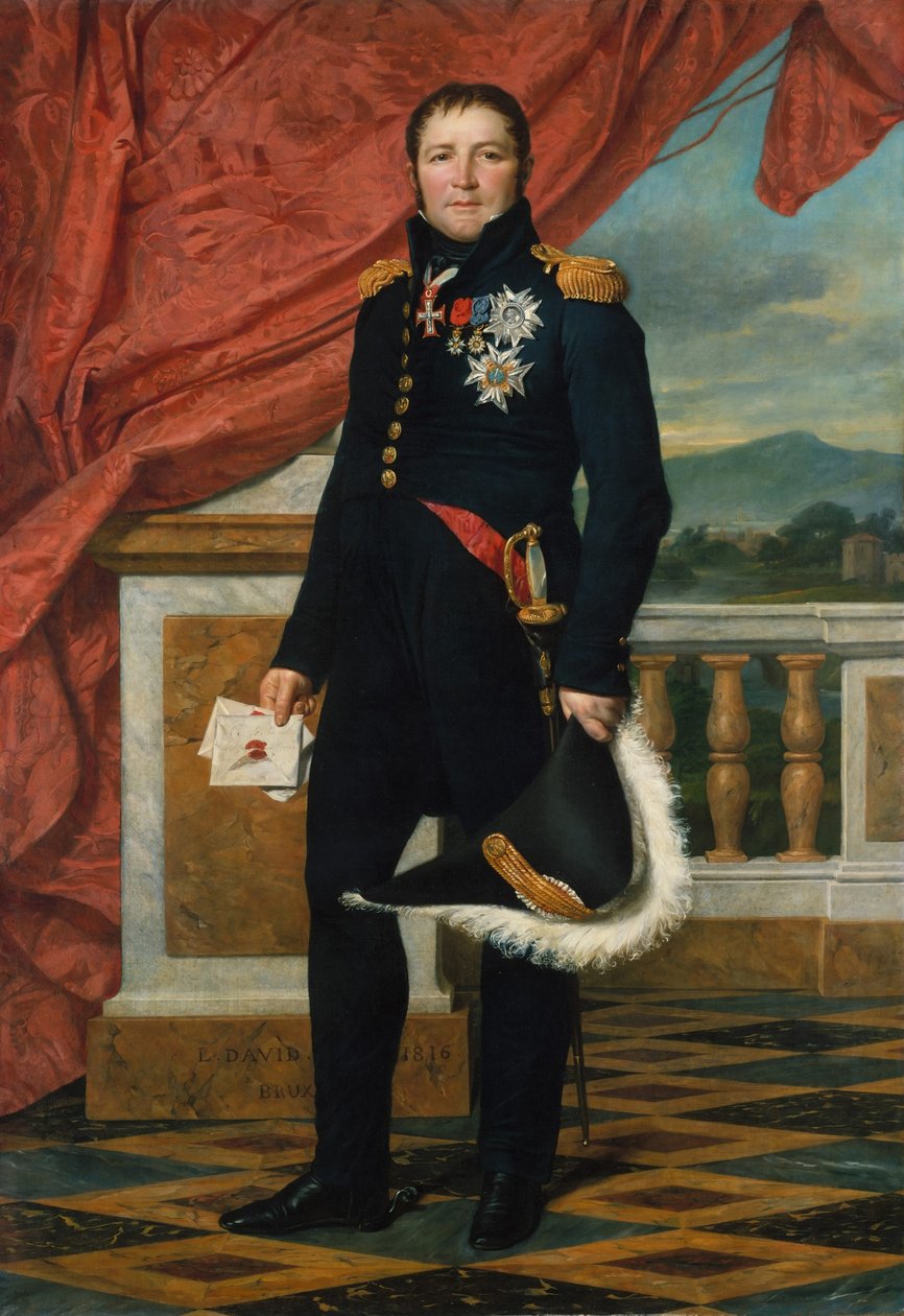 Muotokuva ranskalaisesta poliitikosta ja sotilaasta Étienne Maurice Gérardista. tekijältä Jacques Louis David