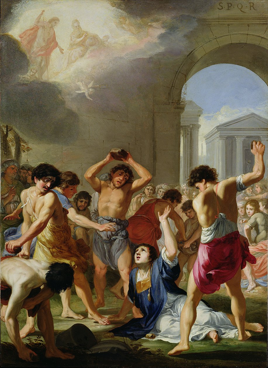 Pyhän Tapanin marttyyrikuolema, n. 1623 (öljy kuparille) tekijältä Jacques Stella