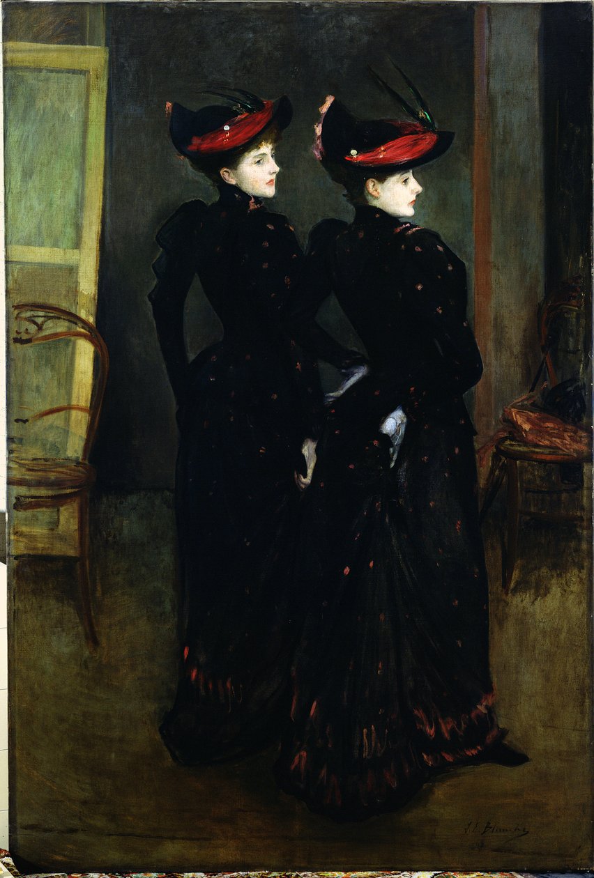 The Savile-Clark Girls (öljy kankaalle) tekijältä Jacques Emile Blanche