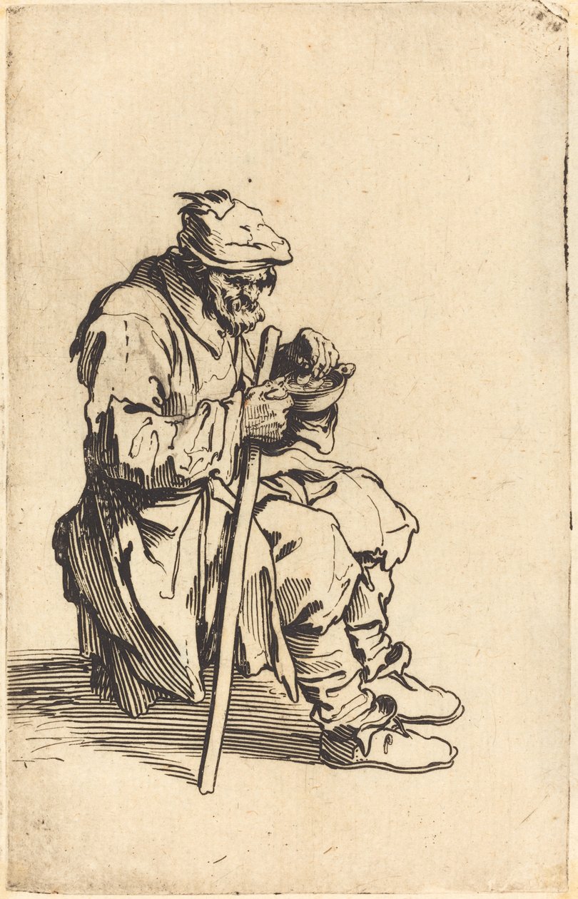 Kerjäläissyöminen, n. 1622 tekijältä Jacques Callot