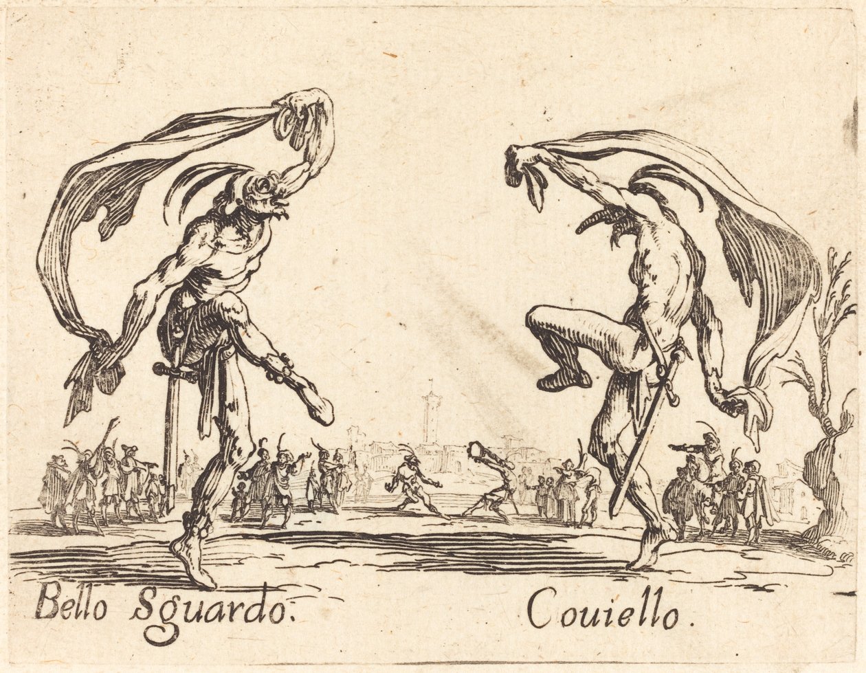 Bello Sguardo ja Coviello, n. 1622. tekijältä Jacques Callot