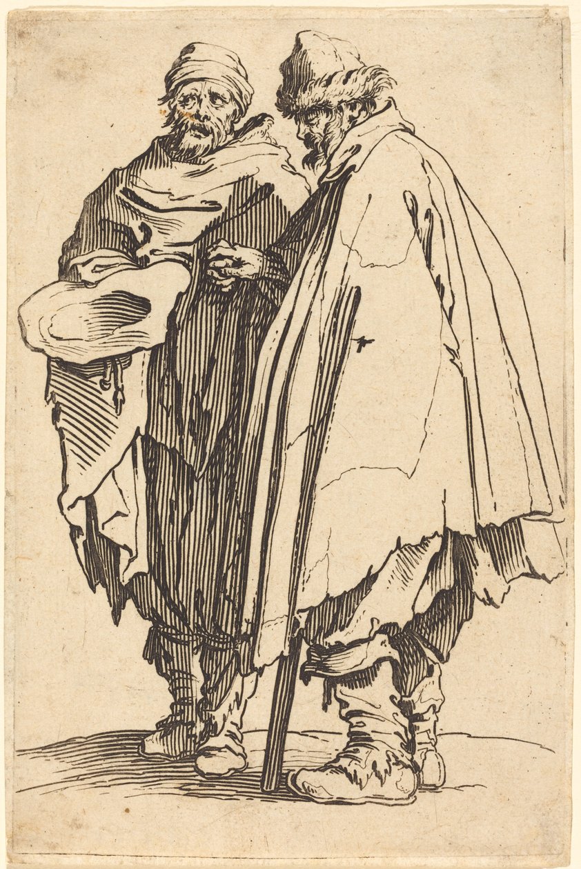 Sokea kerjäläinen ja seuralainen, c. 1622. tekijältä Jacques Callot