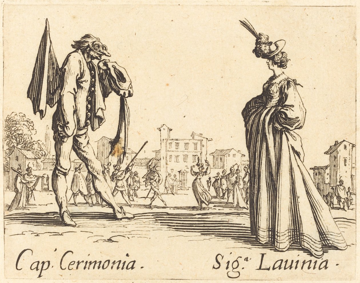 Korkki. Cerimonia ja Siga. Lavinia, c. 1622. tekijältä Jacques Callot