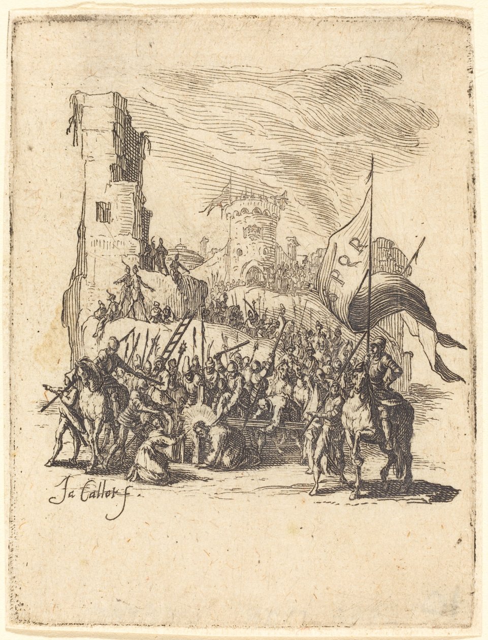 Kristus kantaa ristiä tekijältä Jacques Callot