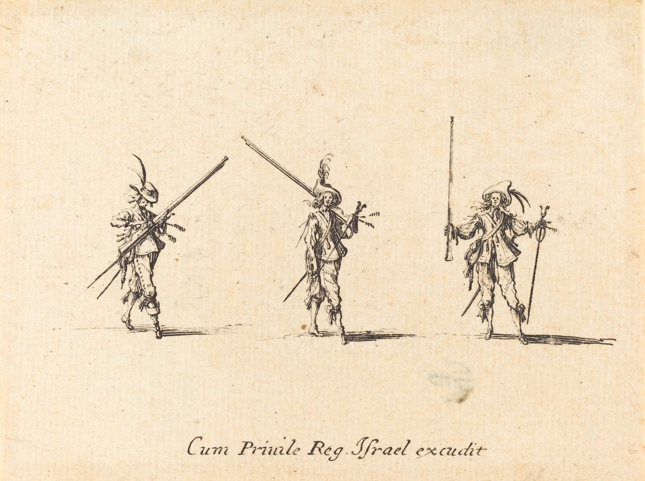 Pora musketin kanssa, 16341635. tekijältä Jacques Callot