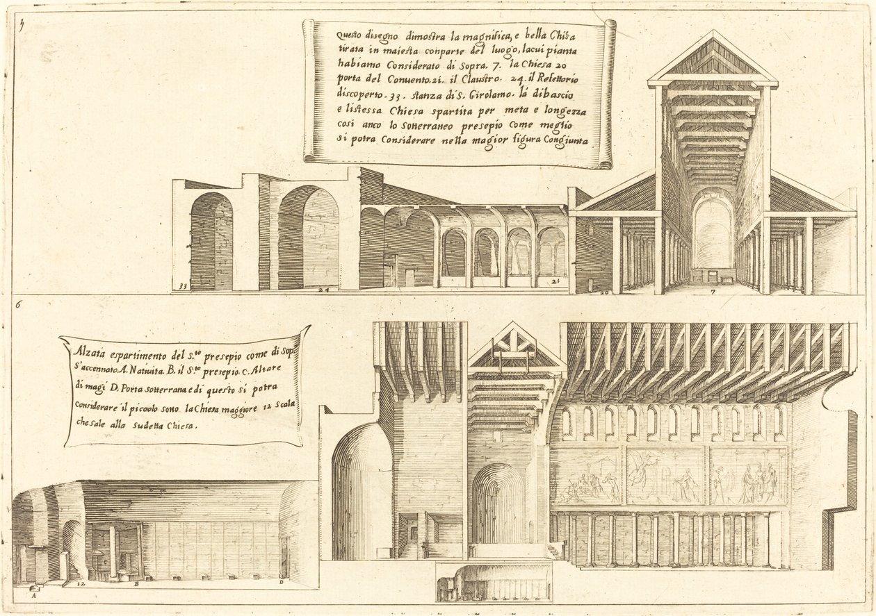 Kirkkojen kohottaminen, mukaan lukien Pyhä seimi tekijältä Jacques Callot