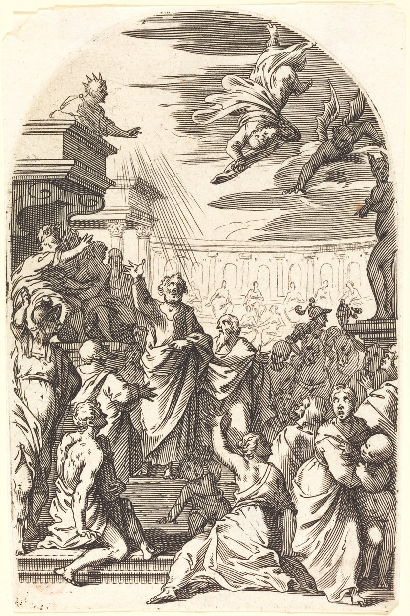 Simon taikuri kaatuminen tekijältä Jacques Callot