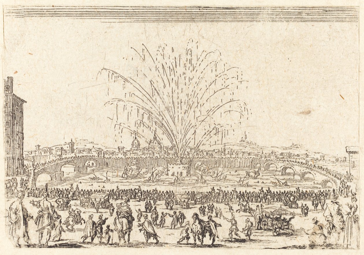 Ilotulitus Arnossa, Firenzessä tekijältä Jacques Callot