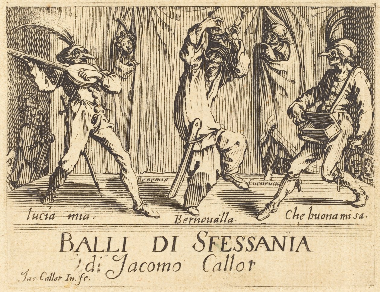 Etukappale kappaleeseen "Balli di Sfessania" tekijältä Jacques Callot