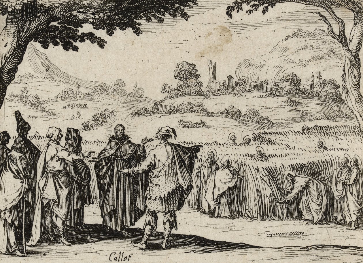 Jeesus ja fariseukset, 1635 tekijältä Jacques Callot