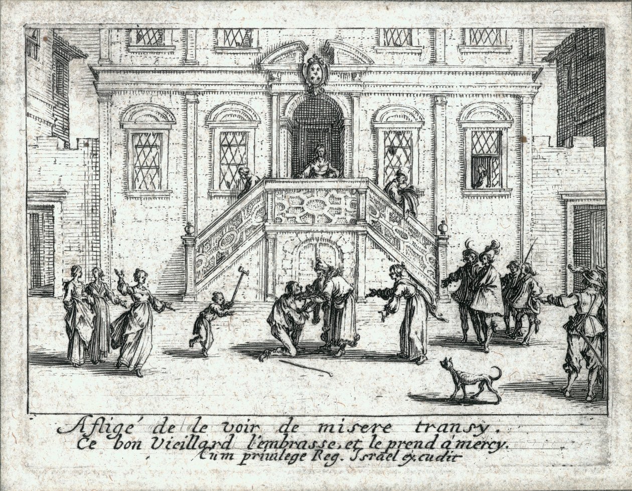 Tuhlaajapojan elämä... (kaiverrus) tekijältä Jacques Callot