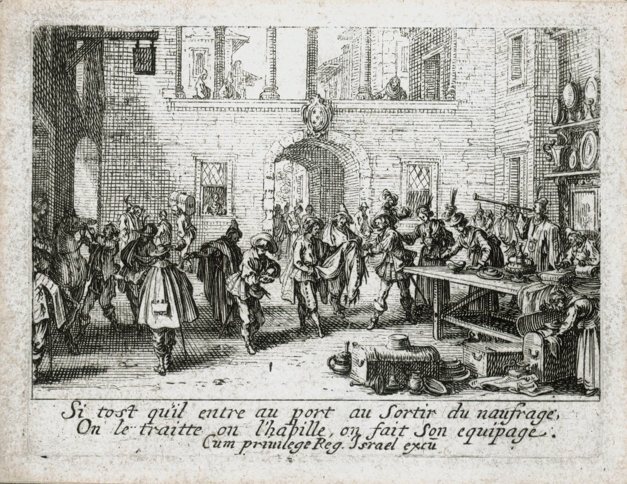 Tuhlaajapojan elämä... (kaiverrus) tekijältä Jacques Callot