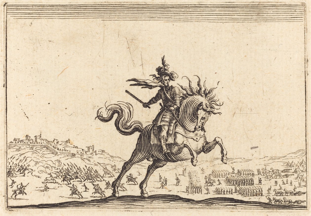 Armeijan komentaja hevosen selässä tekijältä Jacques Callot