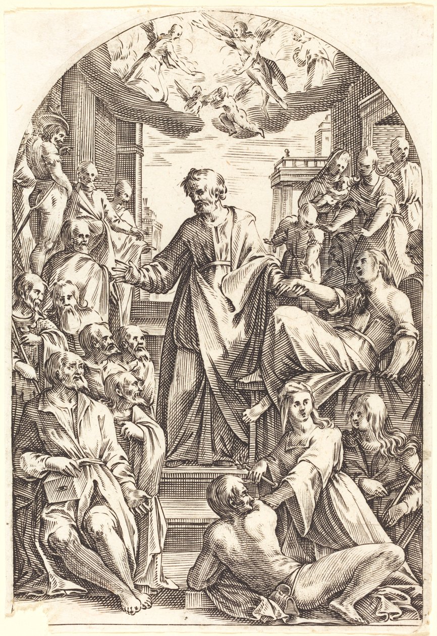 Peter Raising Tabitha, 16081611. tekijältä Jacques Callot