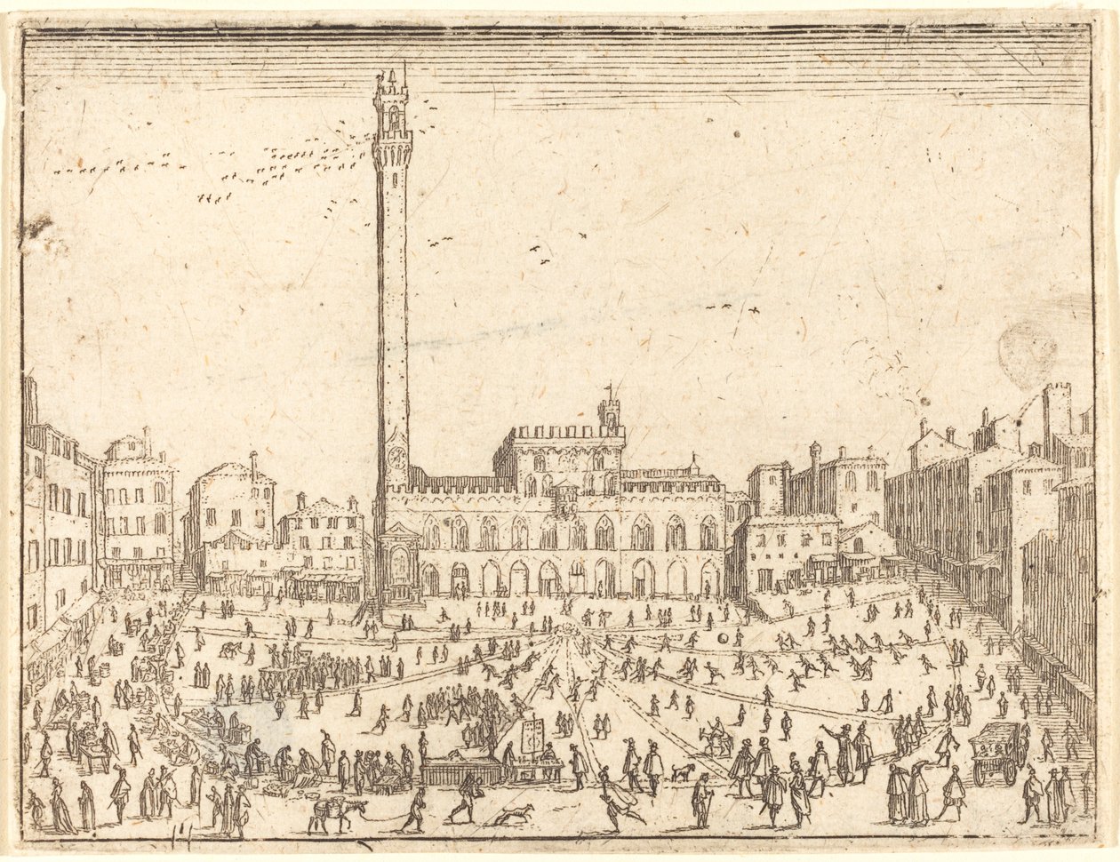 Julkinen aukio, Siena. tekijältä Jacques Callot