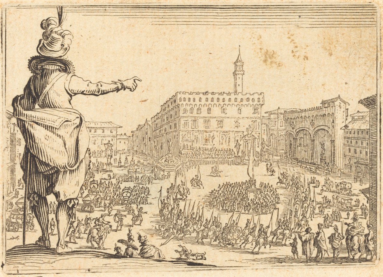 Piazza della Signoria, Firenze tekijältä Jacques Callot